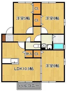 シェルノーブル B【2階】の間取り