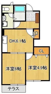 マーベラス・コートS D【1階】の間取り
