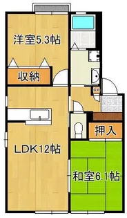 ディアスタウンB【1階】の間取り