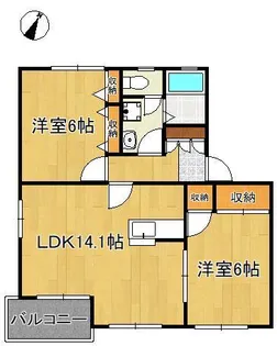 ディアス本城C【2階】の間取り