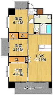 ギャラン二島【3階】の間取り