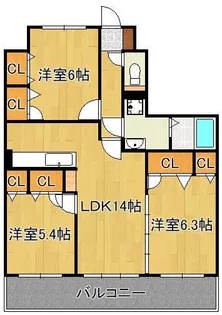 ドエルヴィラ本城【3階】の間取り
