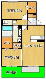 ソレールヴィラ・クレスト【1階】の間取り