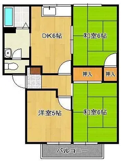 アーバン十字路A棟【2階】の間取り