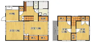 福岡県遠賀郡水巻町頃末北2丁目【一戸建】の間取り