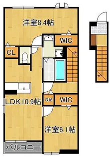 アンジュ本城【2階】の間取り