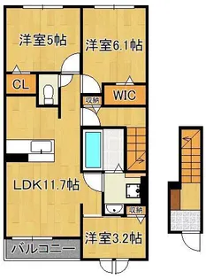 エクセラン ルナ【2階】の間取り