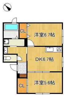 ウエストヒルズ鴨生田【1階】の間取り