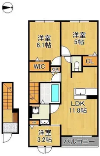 ブライトガーデンB【2階】の間取り