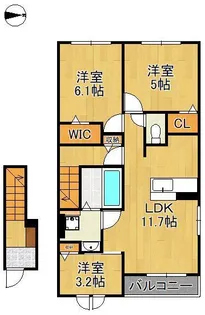 ブライトガーデンB【2階】の間取り