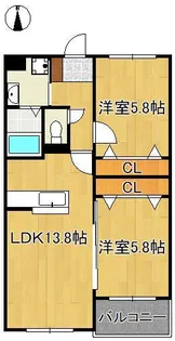 Glan Regale 折尾【2階】の間取り
