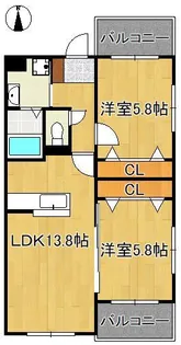 Glan Regale 折尾【2階】の間取り