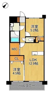 ヴァルト大浦【5階】の間取り
