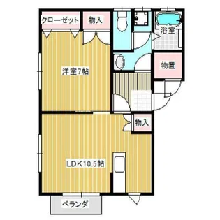 ハイカムール塚目【102号室】の間取り