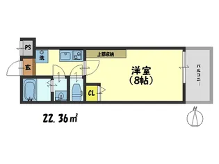 フラッティ丸太町御前【302号室】の間取り