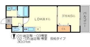 Residence二条洛中庵【1階】の間取り