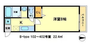 アークリード千本今出川【102号室】の間取り