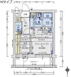 アクアプレイス京都聚楽第【408号室】の間取り