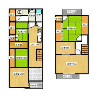 京都府京都市上京区六軒町通出水上る七番町【一戸建】の間取り