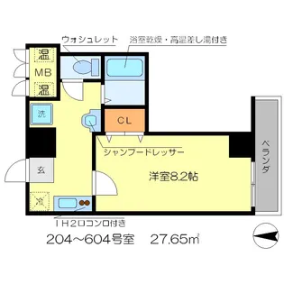 ミルフローラSK二条【5階】の間取り