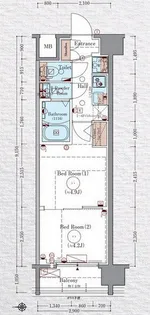 エステムコート京都二条【307号室】の間取り
