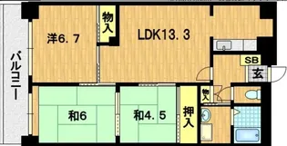 パークスクェアー【804号室】の間取り