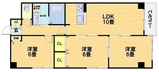 第45長栄シャルト五条【1011号室】の間取り