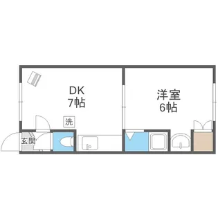 1DKの間取り画像