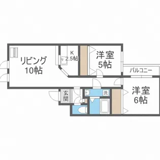 サントアリオ・デ本通南 【301号室】の間取り
