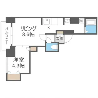 エムズ中の島【8階】の間取り