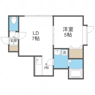 グッドライト月寒東【206号室】の間取り