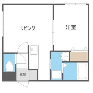 1DKの間取り画像