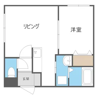 1DKの間取り画像