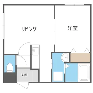 1DKの間取り画像