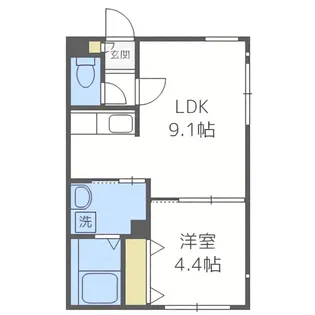 HS平岸445【101号室】の間取り