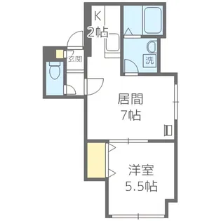 リベルティ医大前【201号室】の間取り