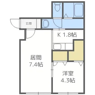 グランメール本郷通【102号室】の間取り
