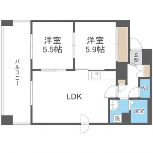 シティアドレ月寒公園【4階】の間取り