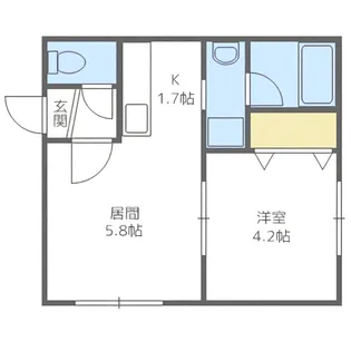 アズーリ中の島壱番館【105号室】の間取り