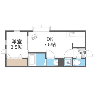 1LDKの間取り画像