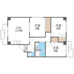 つくしビル【401号室】の間取り