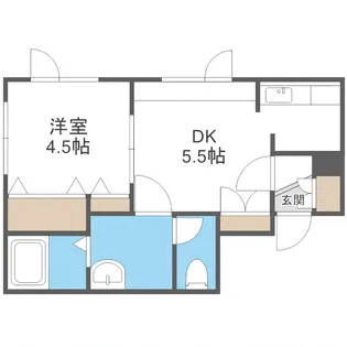 マリンパレス月寒弐番館【206号室】の間取り