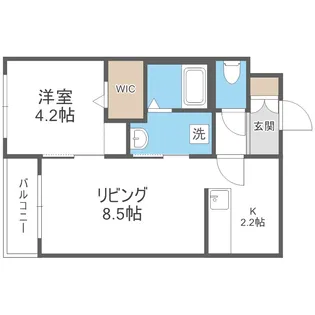 クチュール豊平美園【4階】の間取り