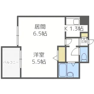 ハウスオブリザ菊水弐番館【603号室】の間取り