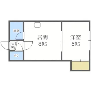 1DKの間取り画像