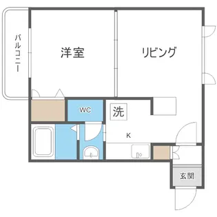 1DKの間取り画像