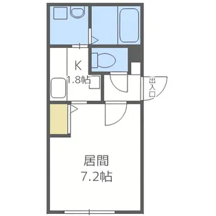 プレシェルト中の島【201号室】の間取り