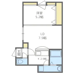 1LDKの間取り画像