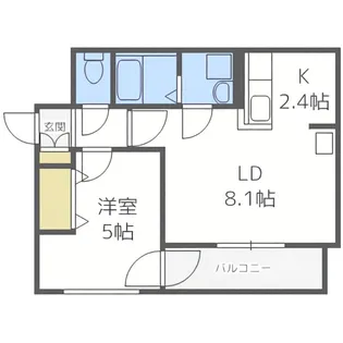 ワンダーハイム中の島【106号室】の間取り