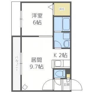 メゾンアヴェニュードゥ【1階】の間取り